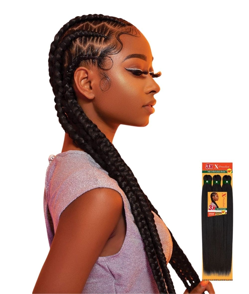 Sensationnel African Collection 3X X-Pression Pre-Stretched Braid 58 inch, HAIR EXTENSIONS - Cloré Beauty
