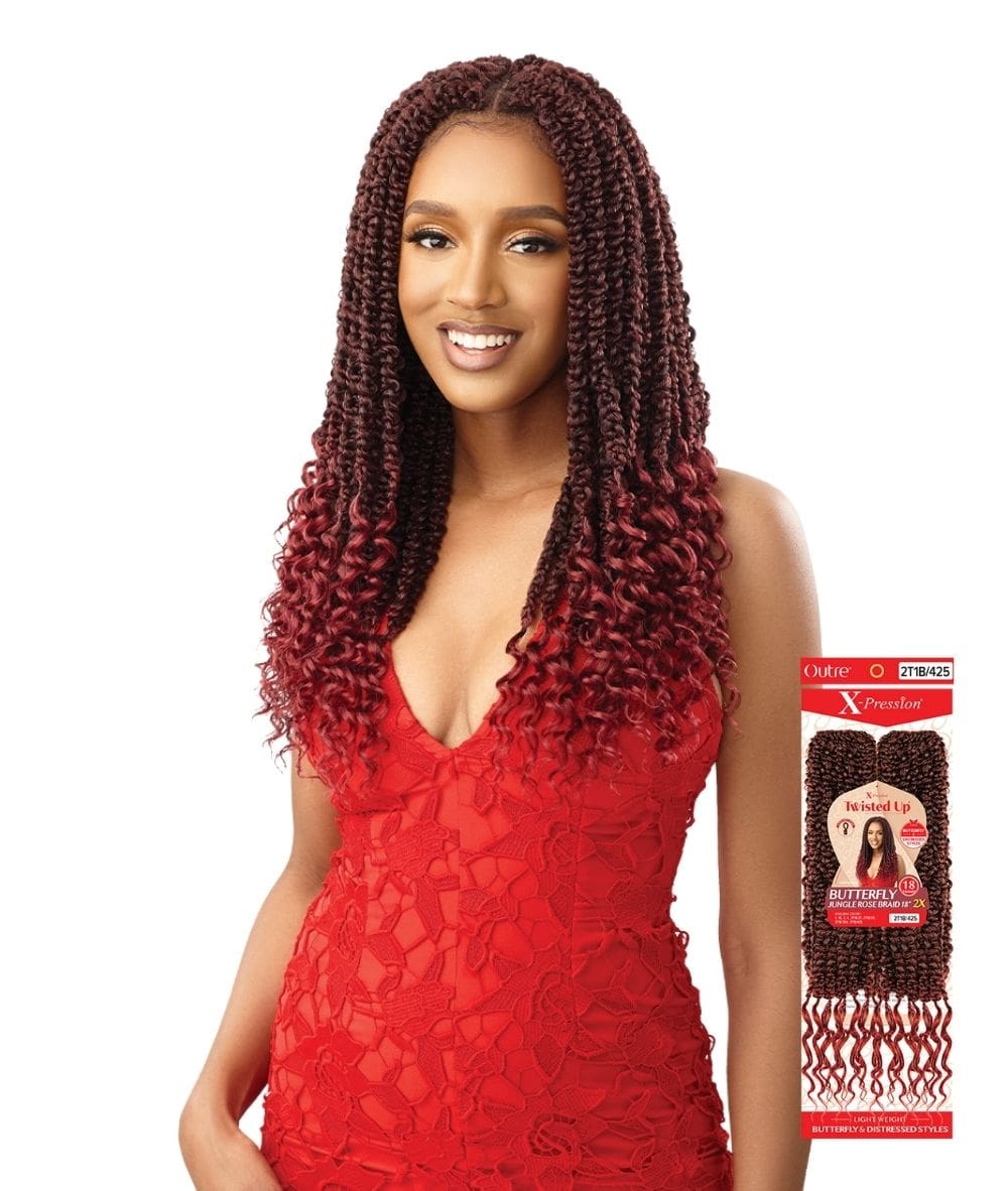 Outre X-Pression 2X Butterfly Jungle Rose Braid 18 inch, HAIR EXTENSIONS - Cloré Beauty