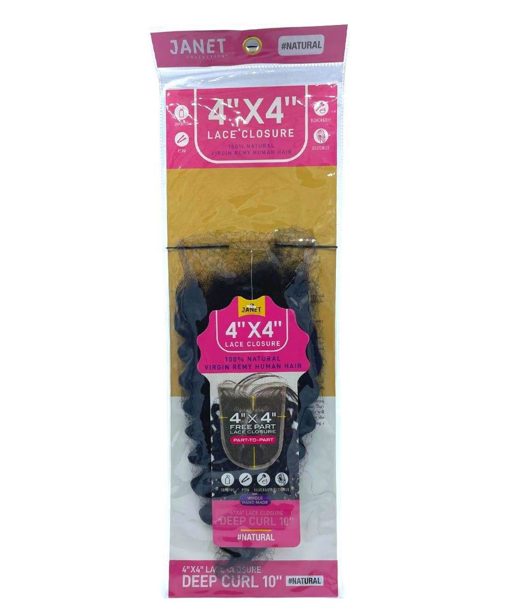Janet Melt 4X4 100% Virgin Remy Human Hair Lace Closure - Deep Curl, HAIR EXTENSIONS - Cloré Beauty