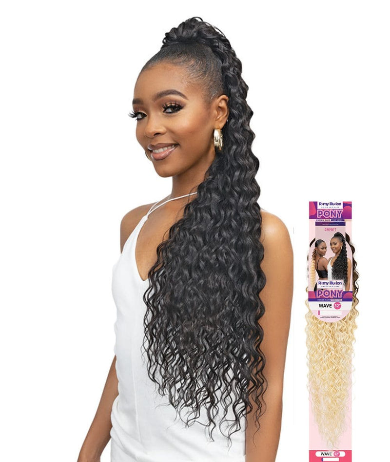 Janet Remy Illusion Virgin Human Hair Dupe Pony - Wave 32"