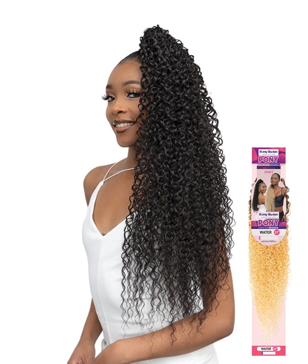 Janet Remy Illusion Virgin Human Hair Dupe Pony - Water Wave 32"