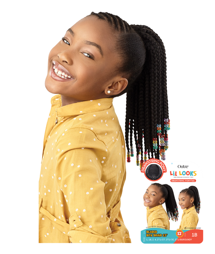 Outre Lil Looks Drawstring Ponytail Beaded Box Braids 12"